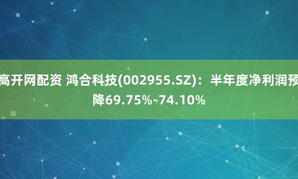 高开网配资 鸿合科技(002955.SZ):半年度净利润预降69.75%-74.10%